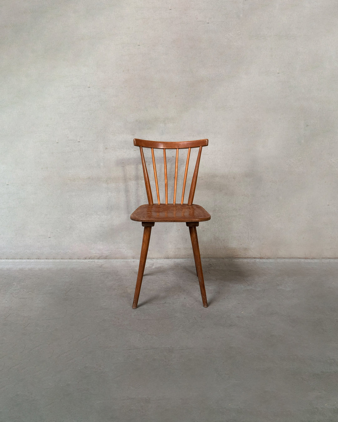 Set of Swedish stick chairs, vintage design piece, in AM Designs showroom, Antwerpen