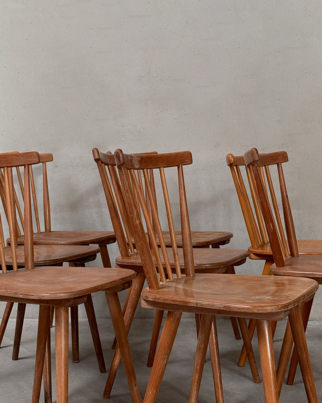 Set of Swedish stick chairs