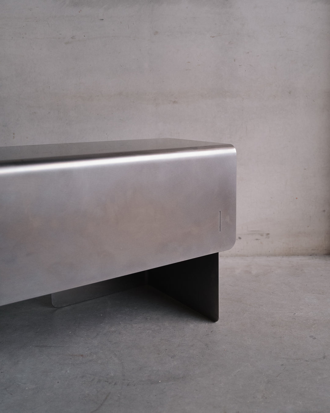 Stainless Steel Bench by Rebecca Ackaert