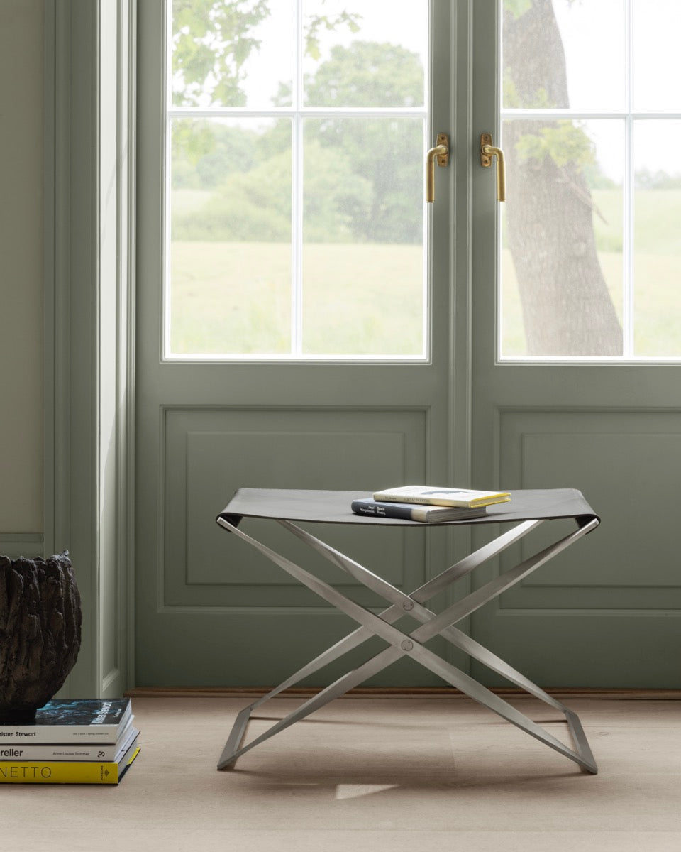 PK91 folding stool, in AM Designs showroom, Antwerpen