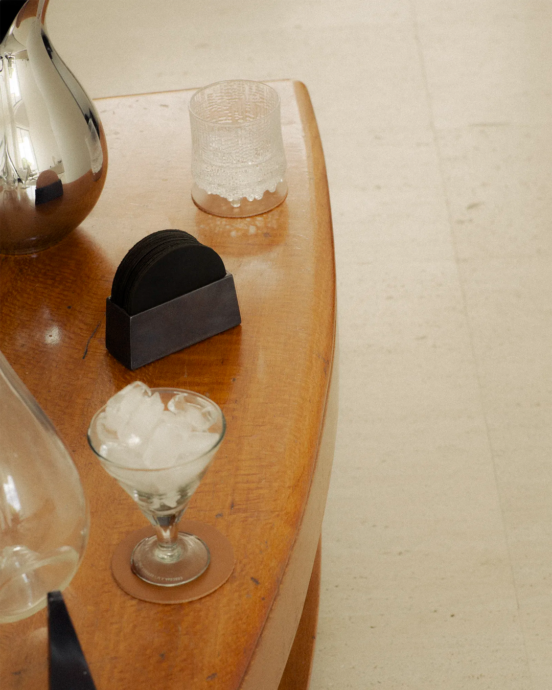 Coaster Holder Blackened, in AM Designs showroom, Antwerpen