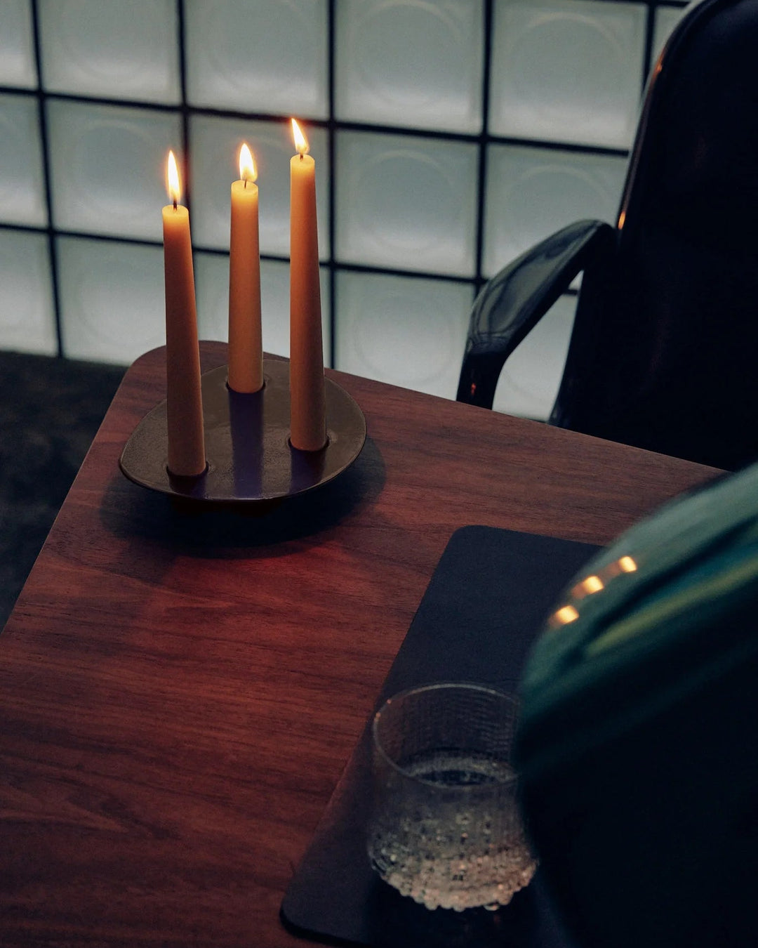 Trio Candle Holder Blackened, in AM Designs showroom, Antwerpen